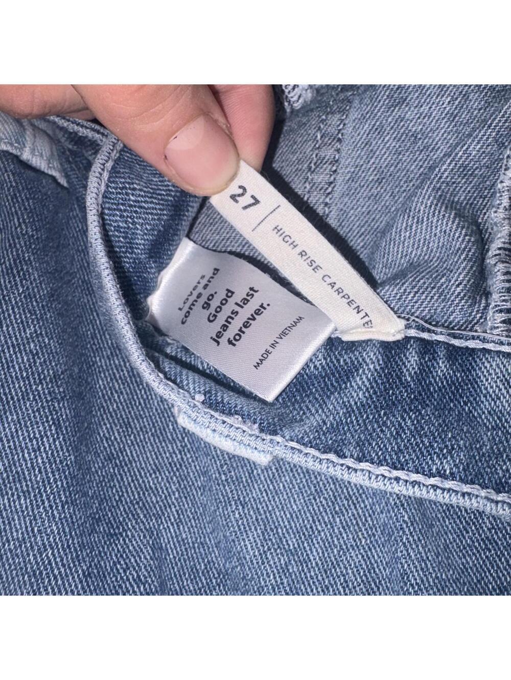 PacSun Highrise Carpenter Woman’s size 27 Denim Cargo Pants with Light Pockets - Picture 6 of 8